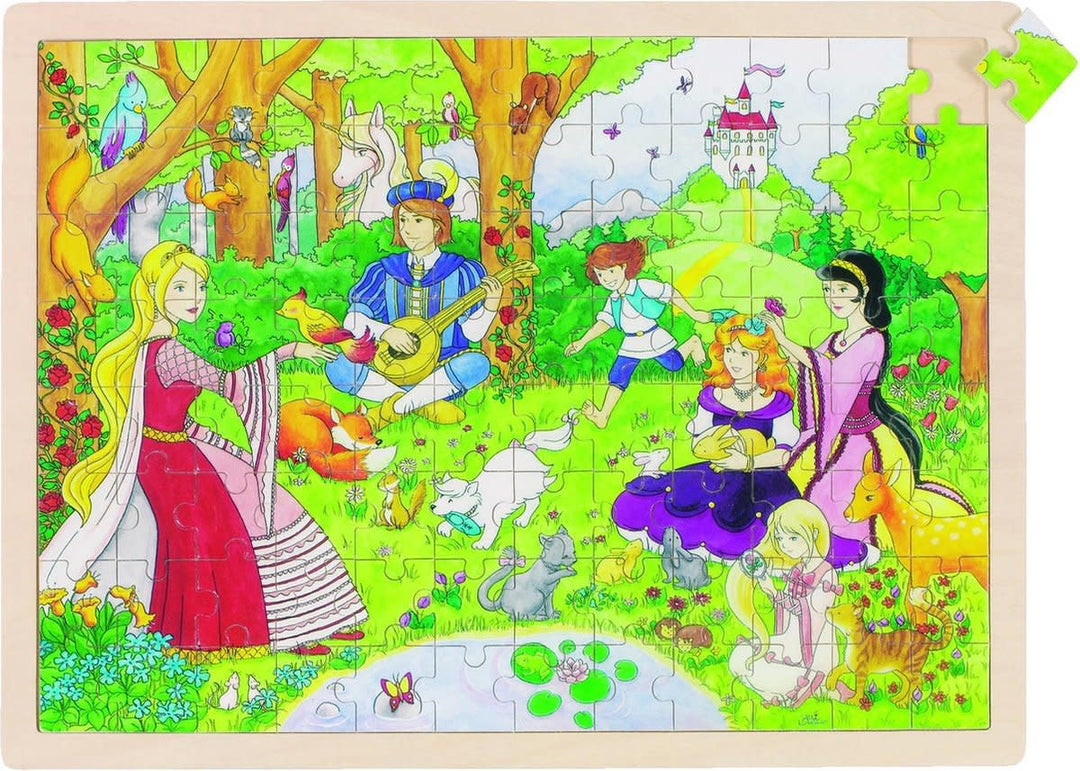 Goki | Houten Puzzel | Sprookjes | 96 stukjes | 37 x 27 cm | 5+ - Kleine Eland