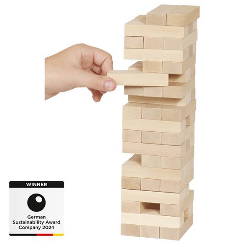 Goki Wackelturm aus Holz mit 51 Steinen