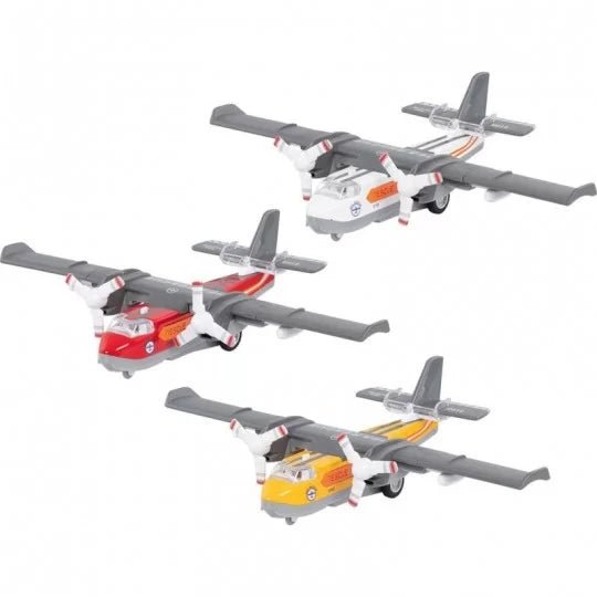 Goki | Metalen Pullback Vliegtuig | Water Bomber | met Licht en Geluid | 17 cm | 3+ - Kleine Eland