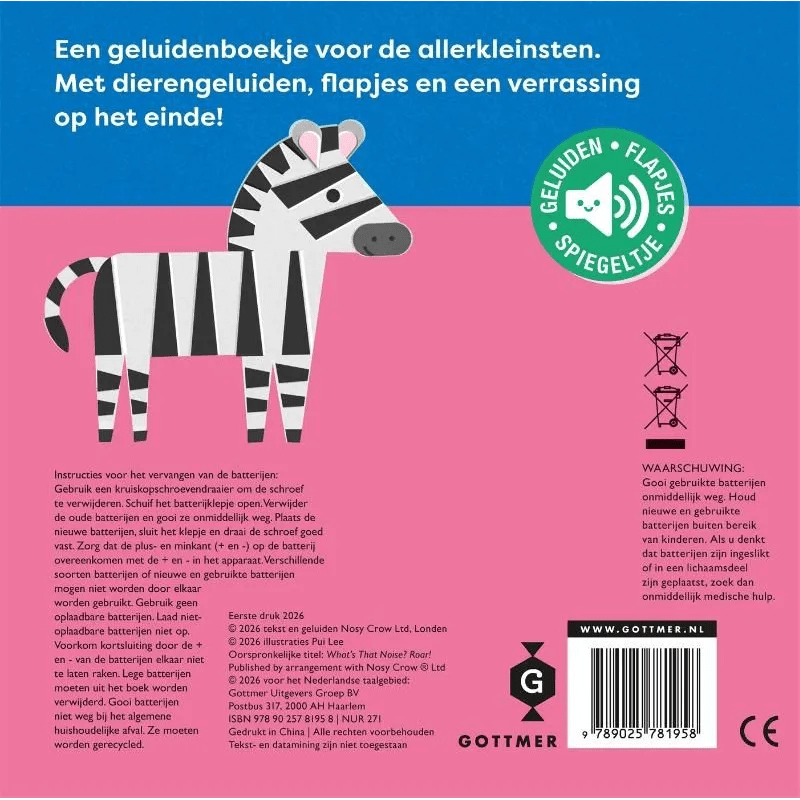 Gottmer | Geluidenboekje | Wat hoor ik daar? – Brul! | 1+ - Kleine Eland