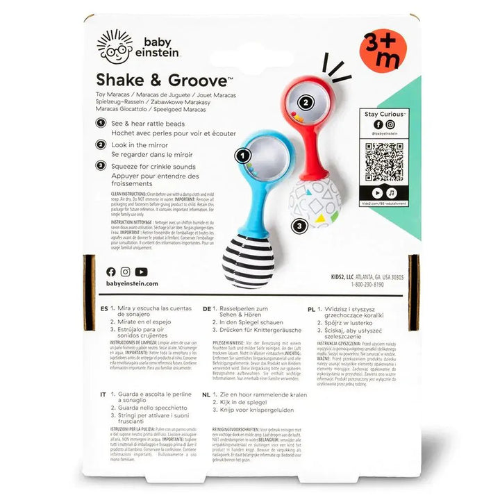 Hape | Baby Einstein | Shake &amp; Groove Toy Maracas | 15 cm | +6 maanden - Kleine Eland