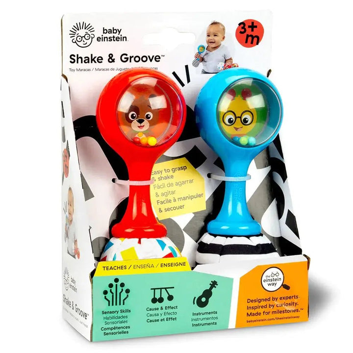Hape | Baby Einstein | Shake &amp; Groove Toy Maracas | 15 cm | +6 maanden - Kleine Eland