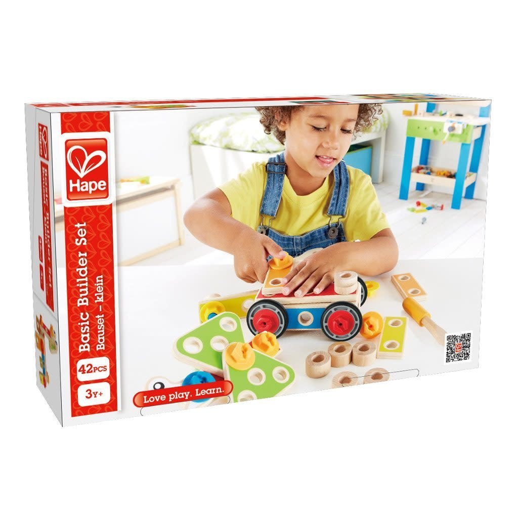 Hape | Construction Toys | Basic Builder Set | 42 delig | 3+ - Kleine Eland