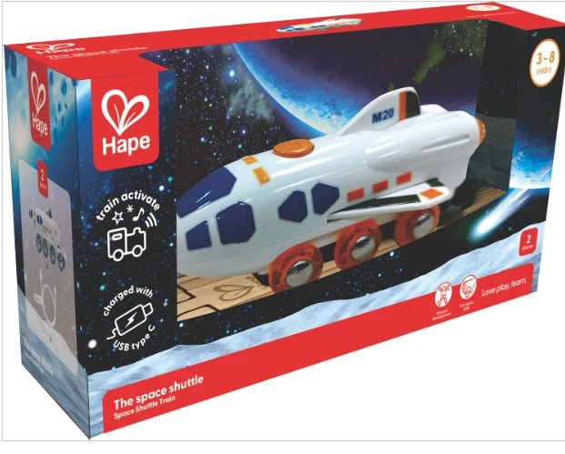 Hape | Dual-Mode Space Shuttle | Trein en spaceshuttle | Licht &amp; geluid | 3+ - Kleine Eland
