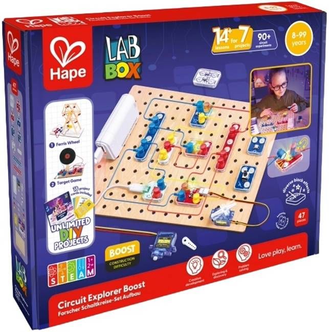 Hape | LabBox Circuit Explorer Boost | 47-delig | 8+ - Kleine Eland
