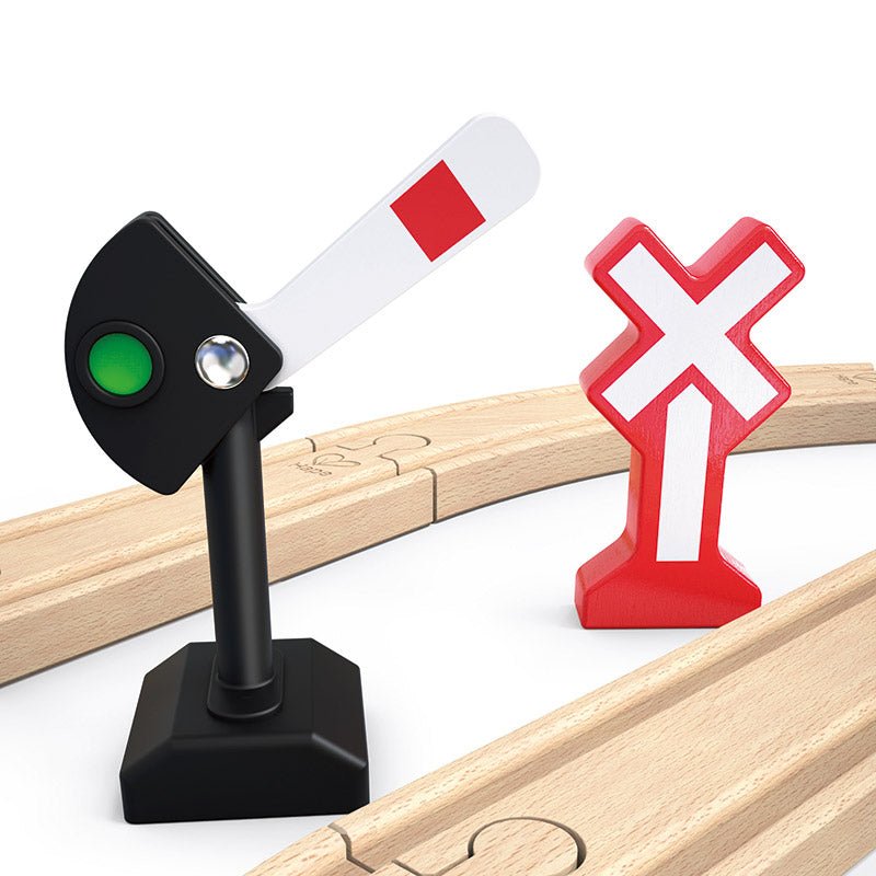 Hape | Mechanical Railway Signals | Treinbaan uitbreiding | 14-delig | 3+ - Kleine Eland