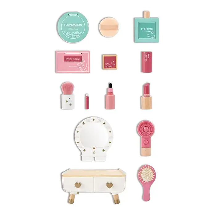 Hape | My Stylish Dressing Table | Light and Sounds | Kaptafel | 14 delig | 41 cm | 3 - 8 jaar - Kleine Eland