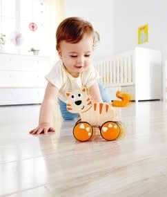 Hape | Pepe Pull Along | Dante Push and Go | 16 cm | 1+ - Kleine Eland