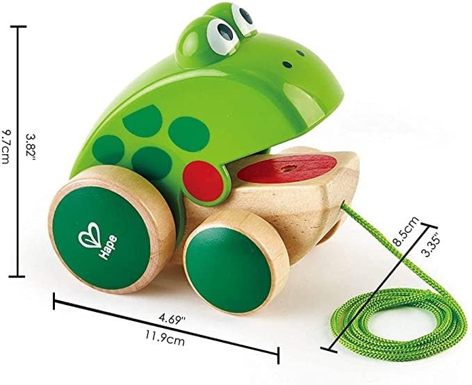 Hape | Pull Along Frog | 12 cm | 1+ - Kleine Eland