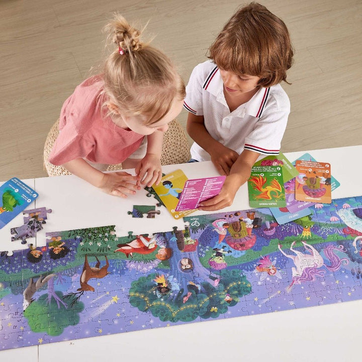 Hape | Puzzle | Glow in the Dark | Magic Forest | 1,50 x 30 cm | 200 stukjes | 6+ - Kleine Eland