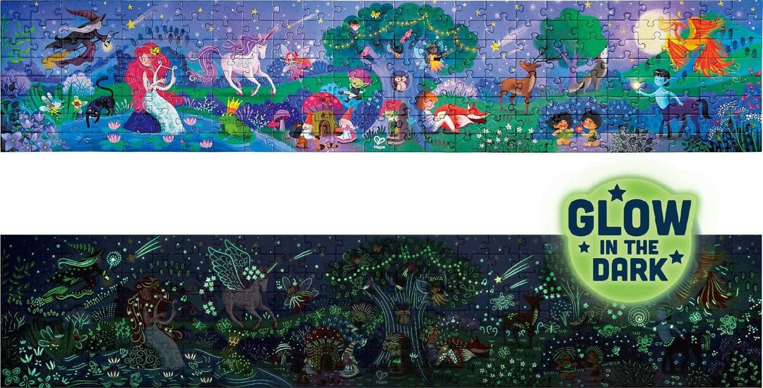 Hape | Puzzle | Glow in the Dark | Magic Forest | 1,50 x 30 cm | 200 stukjes | 6+ - Kleine Eland