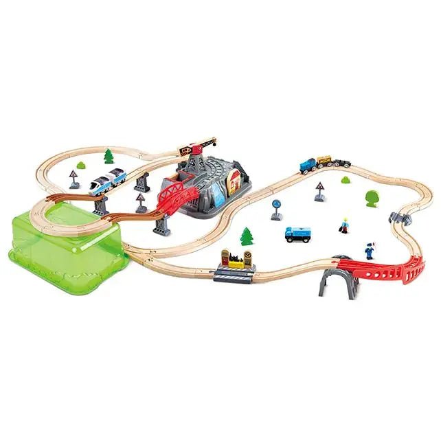 Hape | Railway | Bucket - Builder - Set | 50 delig | 50 x 14 x 80 cm | 3+ - Kleine Eland