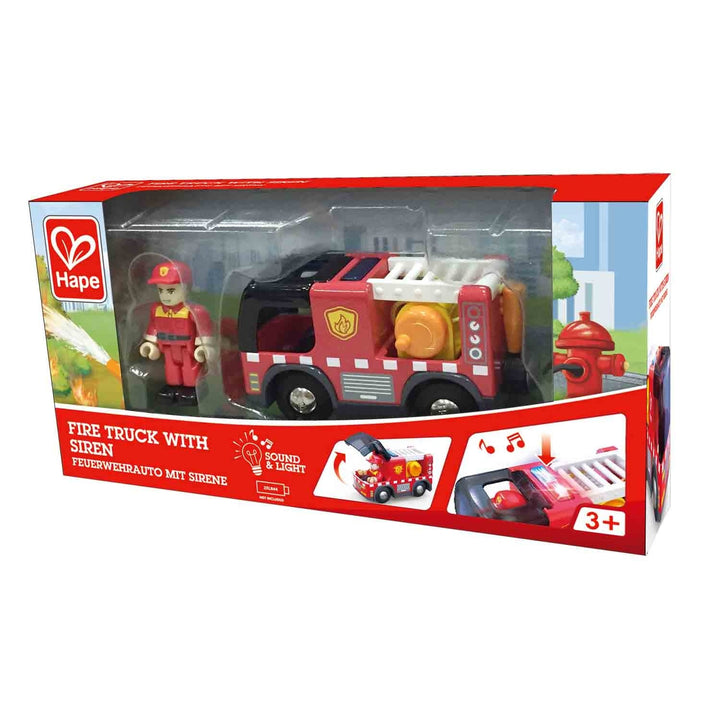 Hape | Railway | Fire Truck with Siren | 3+ - Kleine Eland