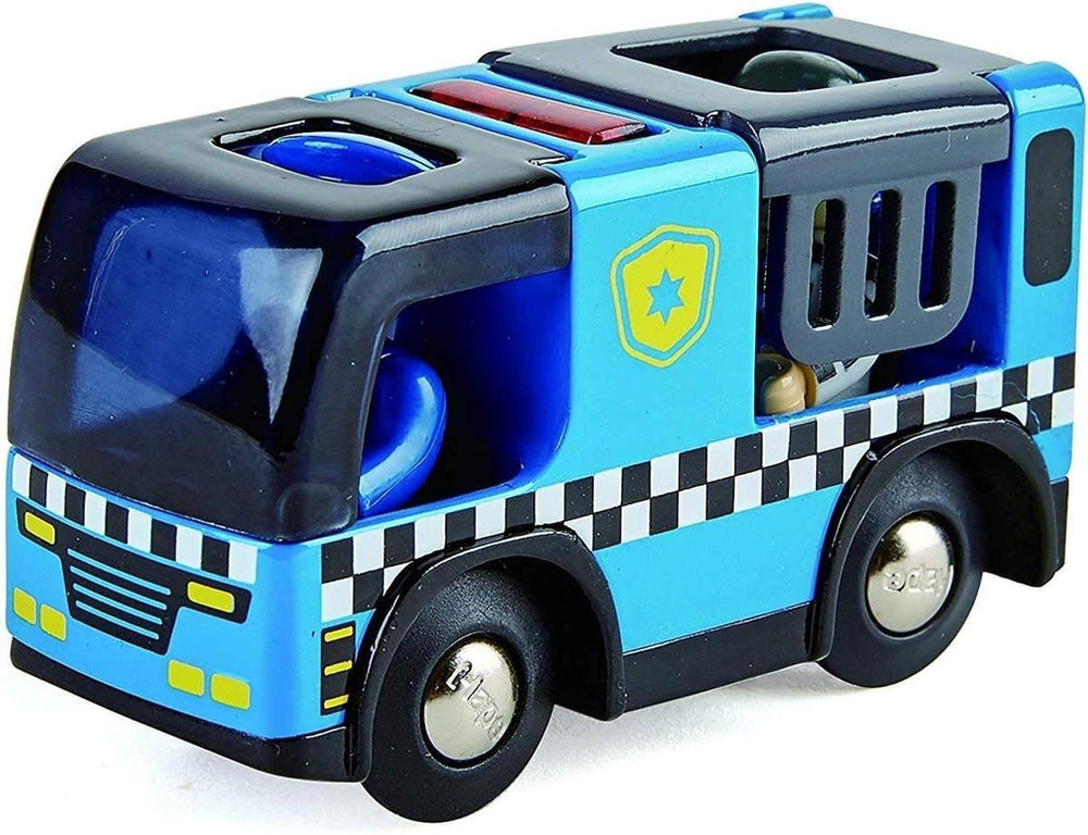 Hape | Railway | Police Car with Siren | 3+ - Kleine Eland