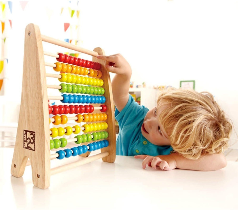 Hape | Rainbow Bead Abacus | Telraam | 32 cm | 3+ - Kleine Eland