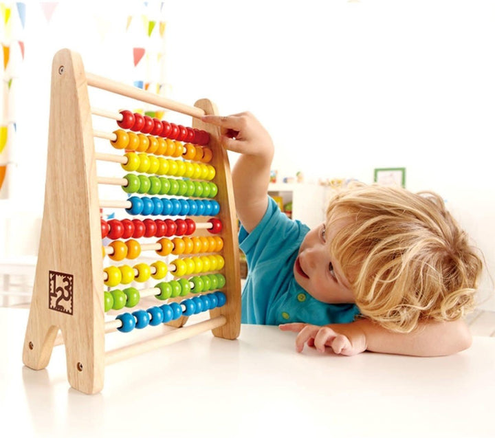 Hape | Rainbow Bead Abacus | Telraam | 32 cm | 3+ - Kleine Eland