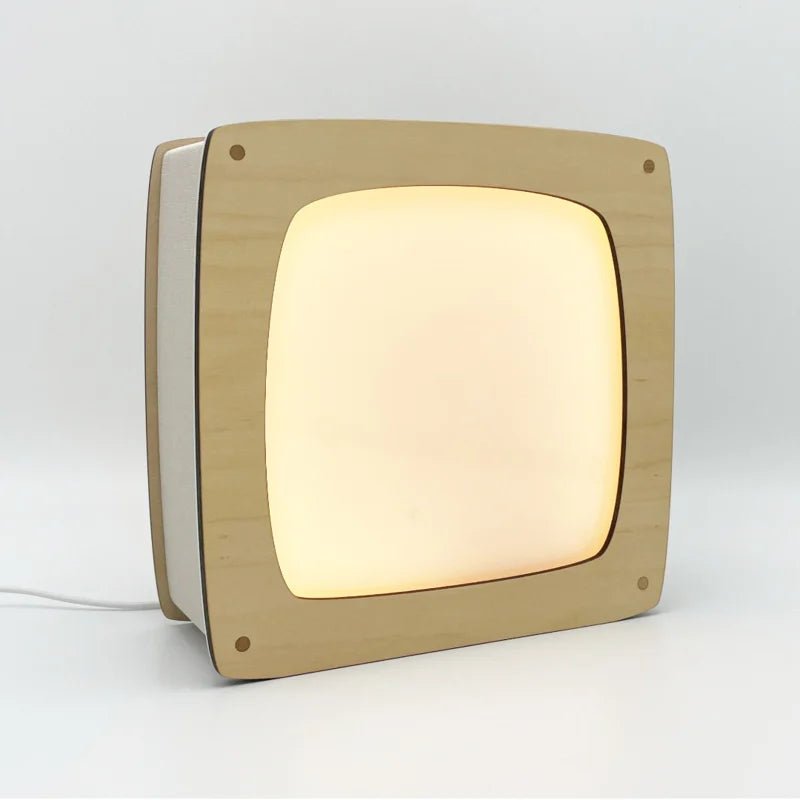 Het Houtlokael | Houten Lampje | Luxe uitvoering | Esdoorn | Wissellamp | Toverlamp | 23,5 x 9 x 23 cm | inclusief 1 afbeelding - Kleine Eland