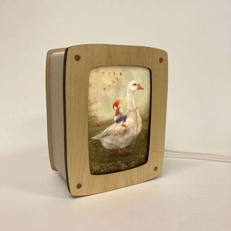 Het Houtlokael | Houten Lampje voor kaartje of Foto | Esdoorn | Maple | Luxe uitvoering | inclusief kaart - Kleine Eland