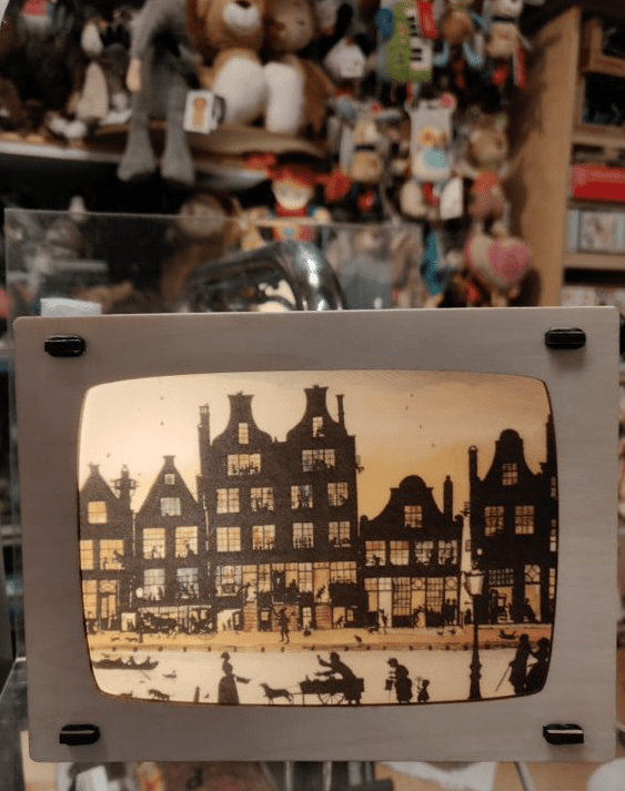 Het Houtlokael | Houten Lampje voor kaartje of Foto | inclusief kaart - Kleine Eland