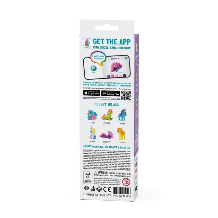 Hey Clay | Regenboog Eenhoorn | Brighty | 5 kleuren | 3+ - Kleine Eland