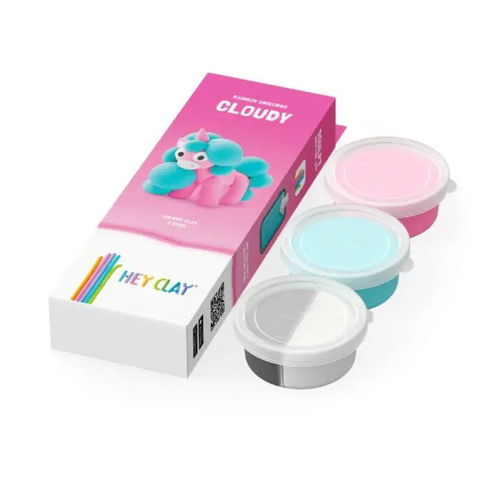 Hey Clay | Regenboog Eenhoorn | Cloudy | 4 kleuren | 3+ - Kleine Eland