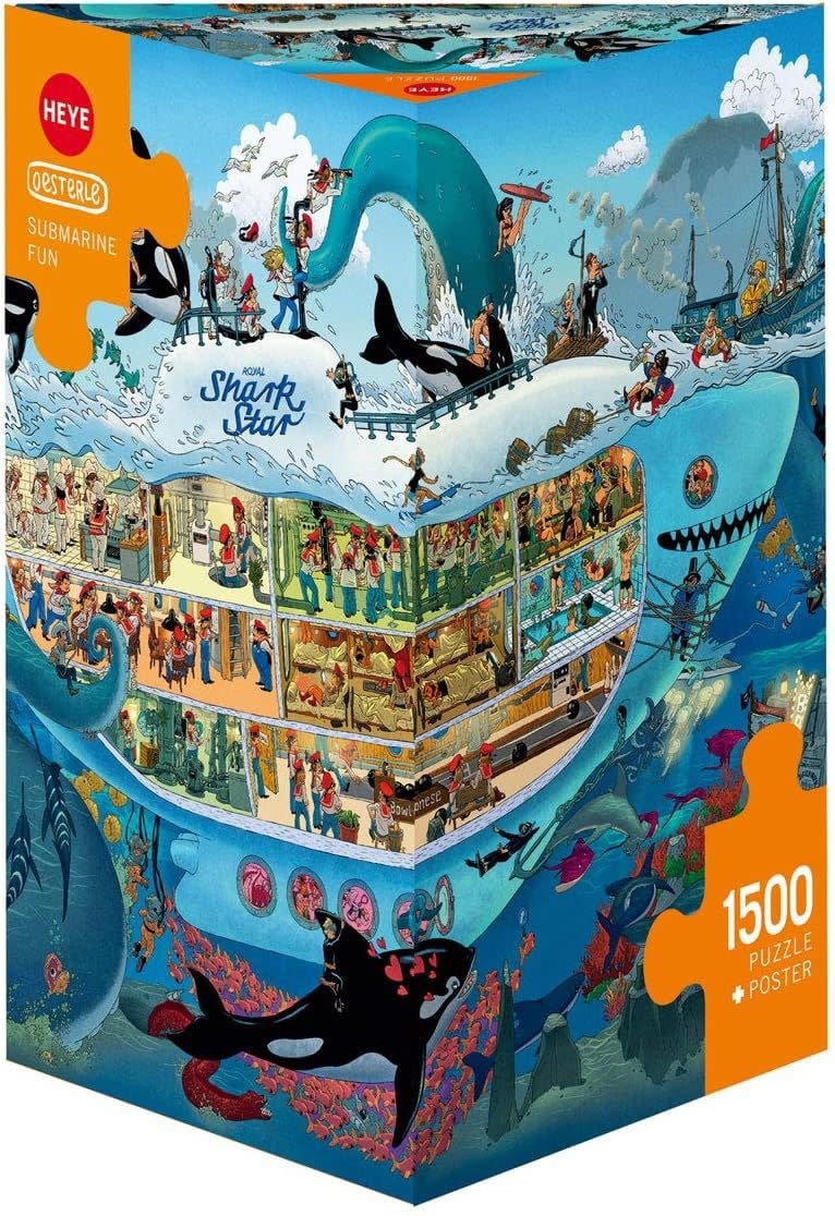 Heye | Comic Puzzel | Submarine Fun | 50 x 60 cm | 1500 stukjes - Kleine Eland