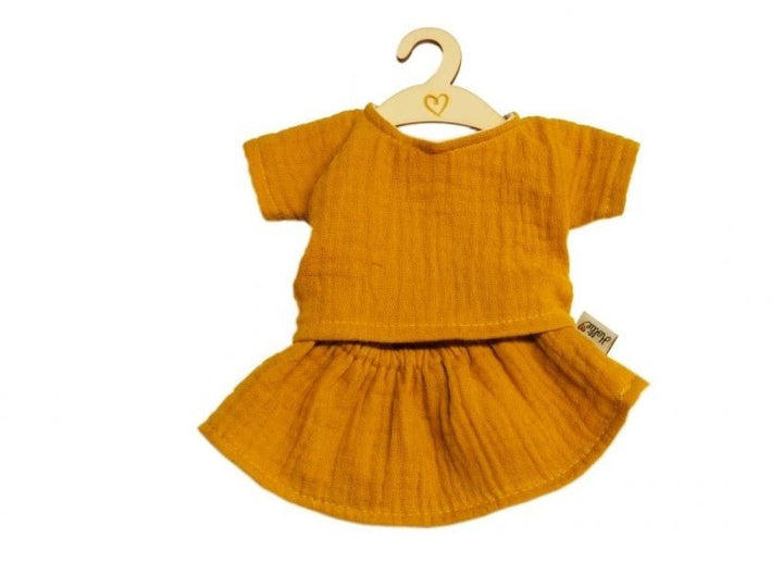 Hollie | Poppenkleding | Setje met rok | Ochre | 34 cm - Kleine Eland