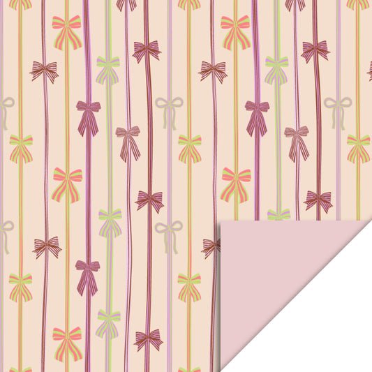 HOP Cadeaupapier | Bow Parade Peach | Pink | 70 cm x 3 mtr - Kleine Eland