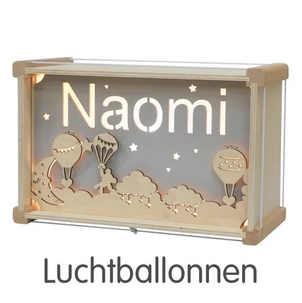 Houten Naamlampje Deluxe | Kies je thema en kleur - Kleine Eland