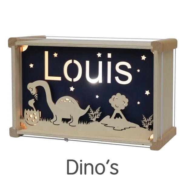 Houten Naamlampje Deluxe | Kies je thema en kleur - Kleine Eland