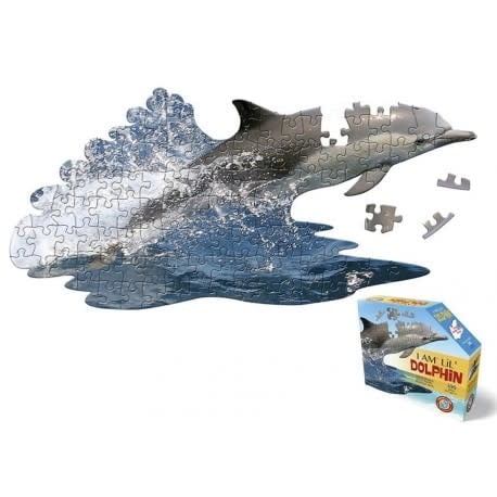I Am Animal Shaped Jigsaw Puzzle Dolphin 100 pcs 10+ - Kleine Eland