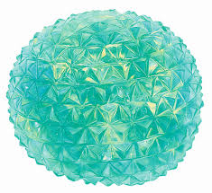 Balle anti-stress turquoise Moses à relief cristallin.
