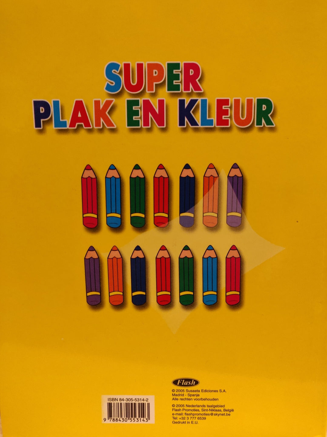 Flash | Kleurboek met 128 Stickers | Gele Kaft | 3-6 jaar