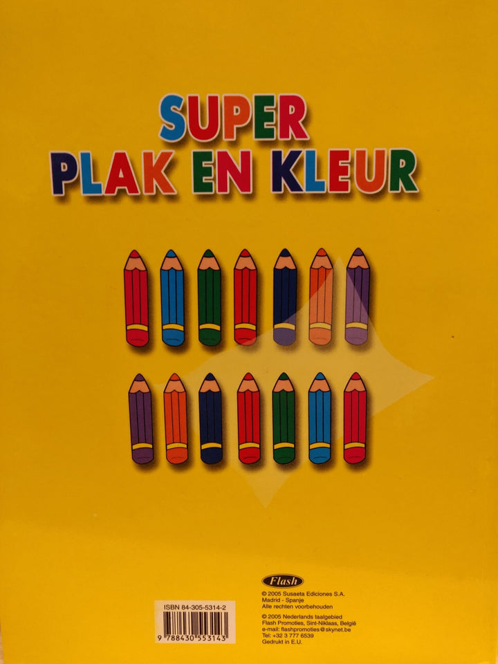 Flash | Kleurboek met 128 Stickers | Gele Kaft | 3-6 jaar