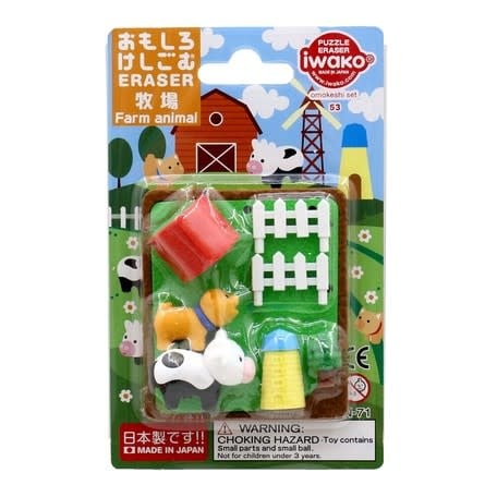 iwako | Puzzle Eraser | Farm Animal Set | 3+ - Kleine Eland