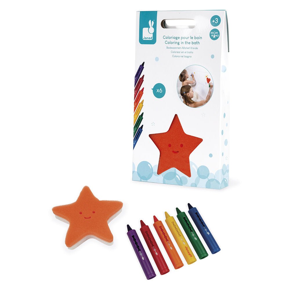 Janod | Badspeelgoed | Krijtjes voor in de Badkamer | Kleuren in Bad |3+ - Kleine Eland