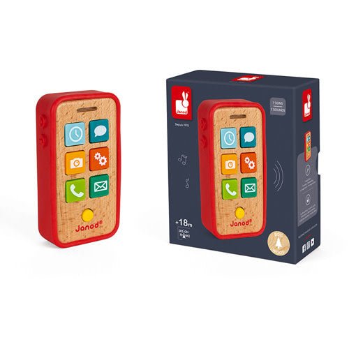 Janod | Houten Telefoon Met Geluid | 14 cm | 1+ - Kleine Eland