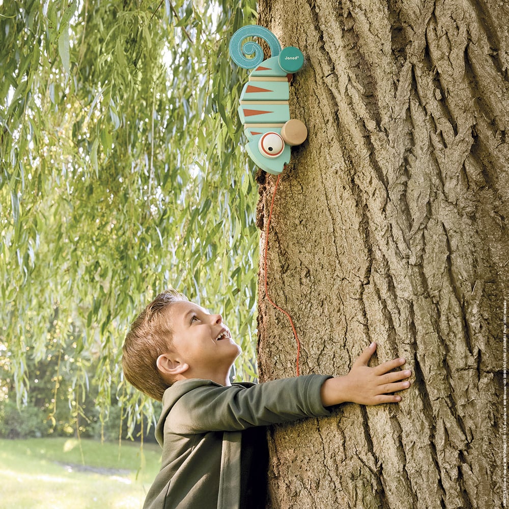 Janod | Houten Trekfiguur | Tropik | Kameleon | 1+ - Kleine Eland