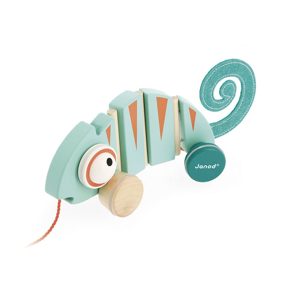 Janod | Houten Trekfiguur | Tropik | Kameleon | 1+ - Kleine Eland