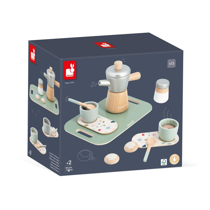 Janod | in de Keuken | Koffieset | De Mokkapot | 13 delig | 3+ - Kleine Eland