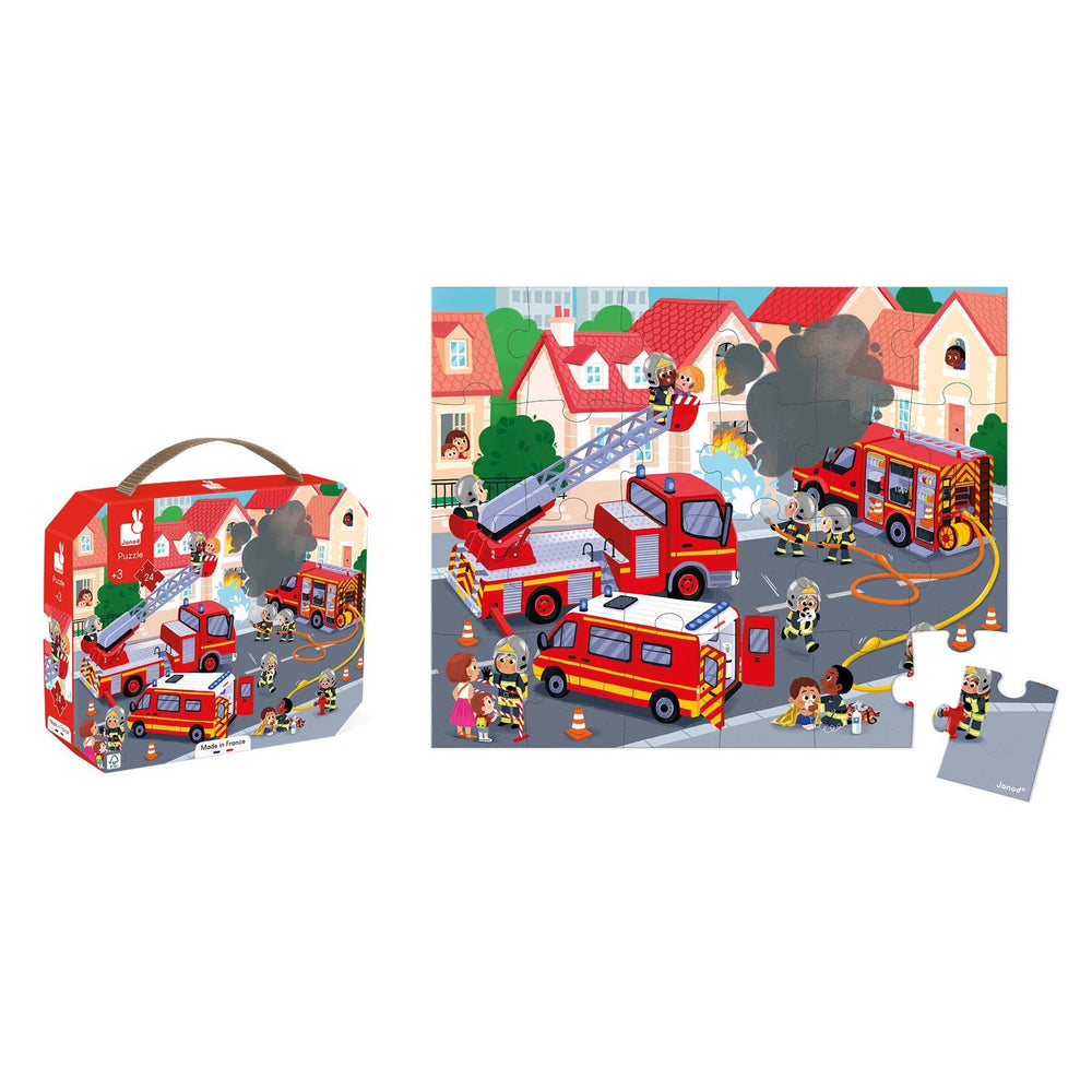 Janod | Puzzel | De Brandweer | 50 x 40 cm | 24 stukjes | 3+ - Kleine Eland