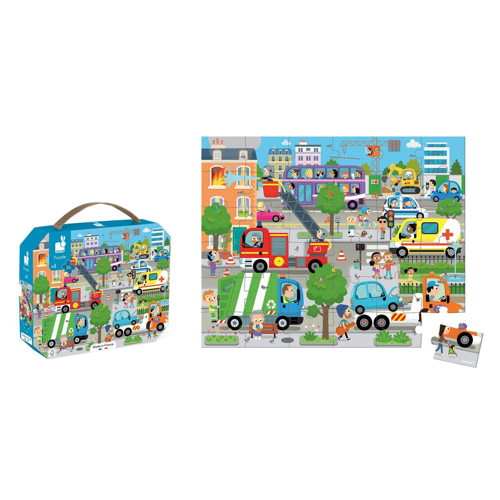 Janod | Puzzel | De Stad | 50 x 40 cm | 36 stukjes | 3+ - Kleine Eland