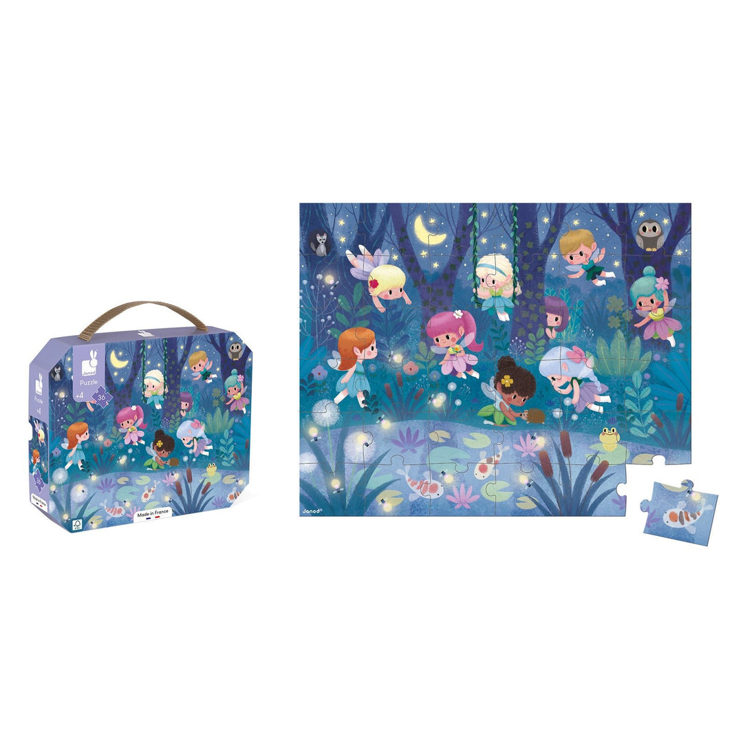 Janod | Puzzel | Elfjes en Waterlelies | 50 x 40 cm | 36 stukjes | 3+ - Kleine Eland