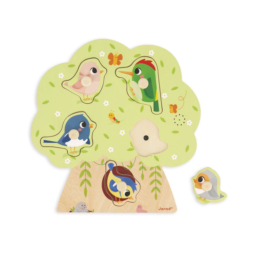 Janod | Puzzel met geluid - Vogels | +18 maanden - Kleine Eland