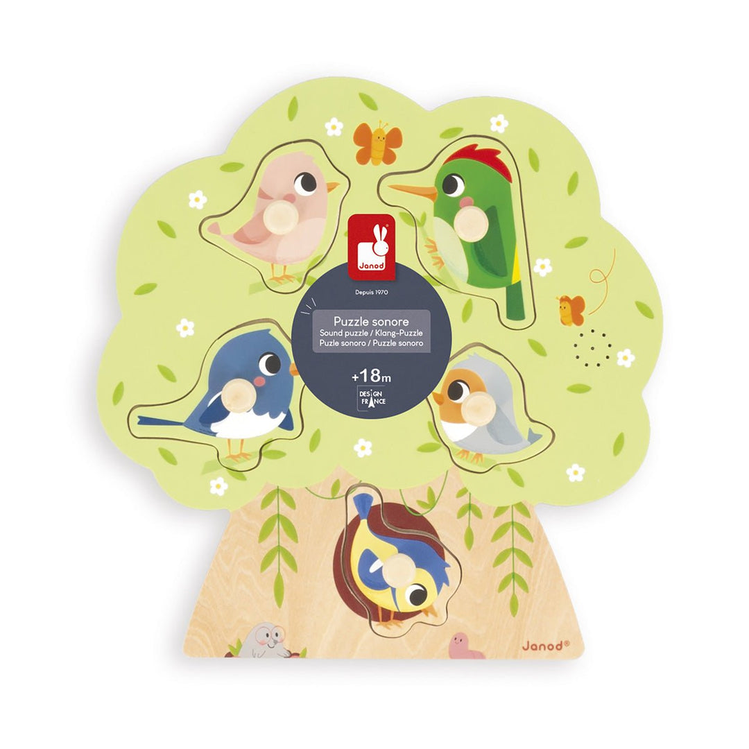 Janod | Puzzel met geluid - Vogels | +18 maanden - Kleine Eland