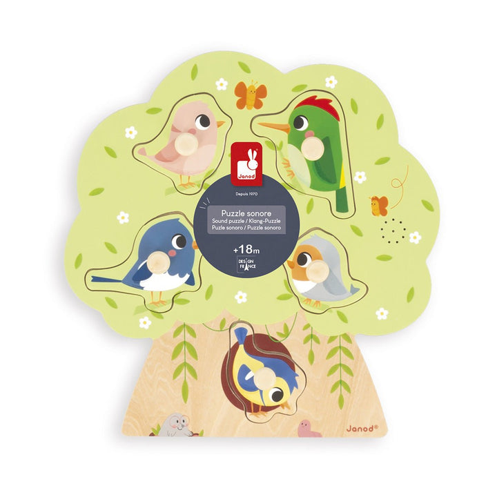 Janod | Puzzel met geluid - Vogels | +18 maanden - Kleine Eland