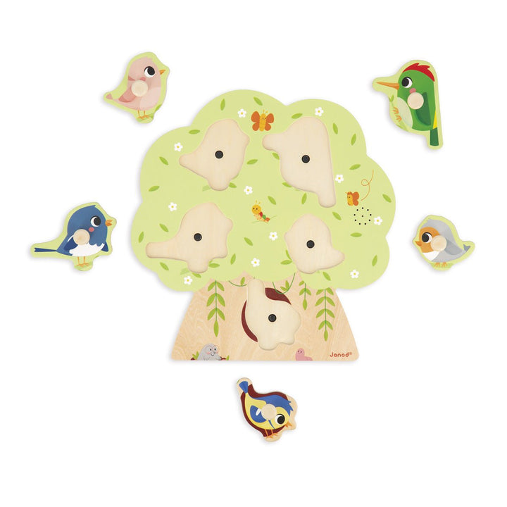 Janod | Puzzel met geluid - Vogels | +18 maanden - Kleine Eland