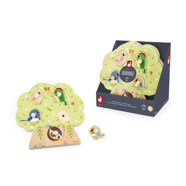 Janod | Puzzel met geluid - Vogels | +18 maanden - Kleine Eland