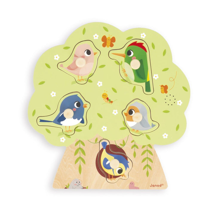 Janod | Puzzel met geluid - Vogels | +18 maanden - Kleine Eland