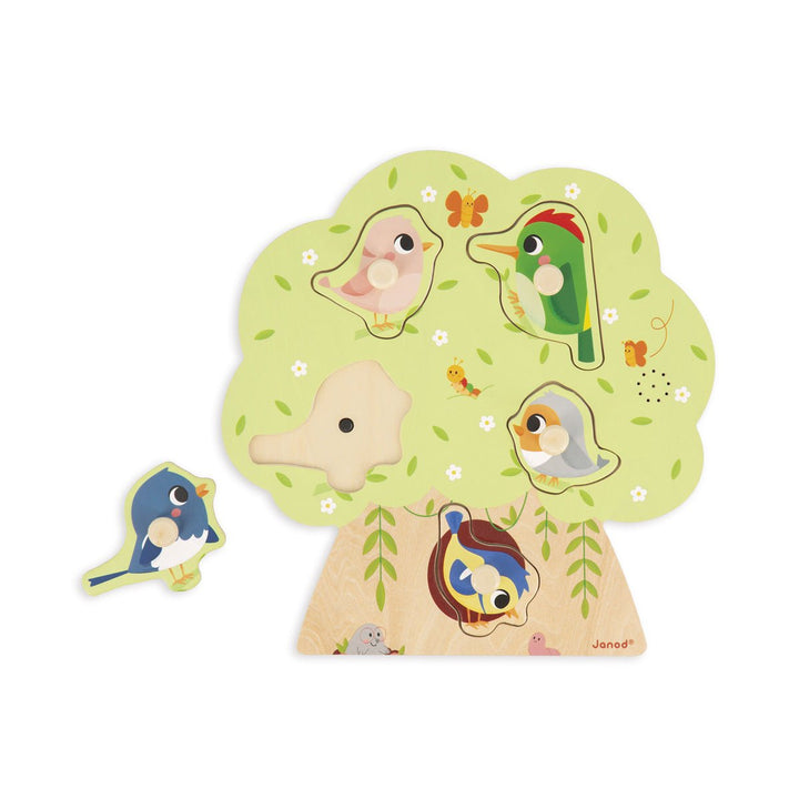 Janod | Puzzel met geluid - Vogels | +18 maanden - Kleine Eland